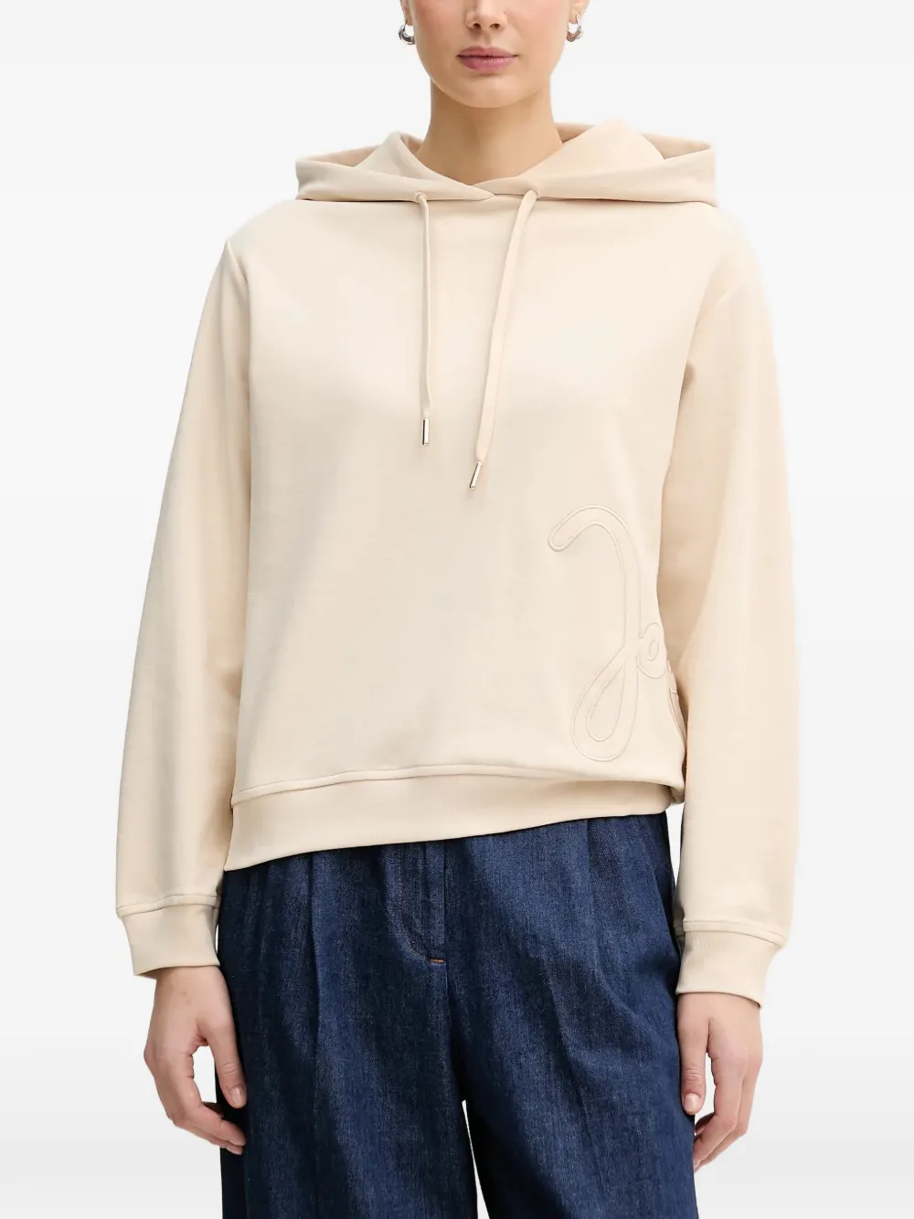 Joop! drawstring logo hoodie - Toni neutri