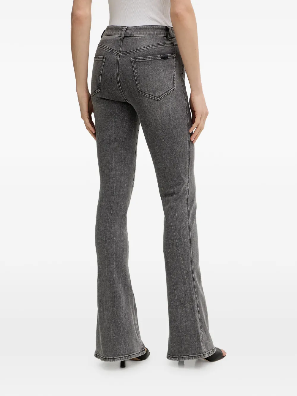 Front-Embellished Flared Jeans