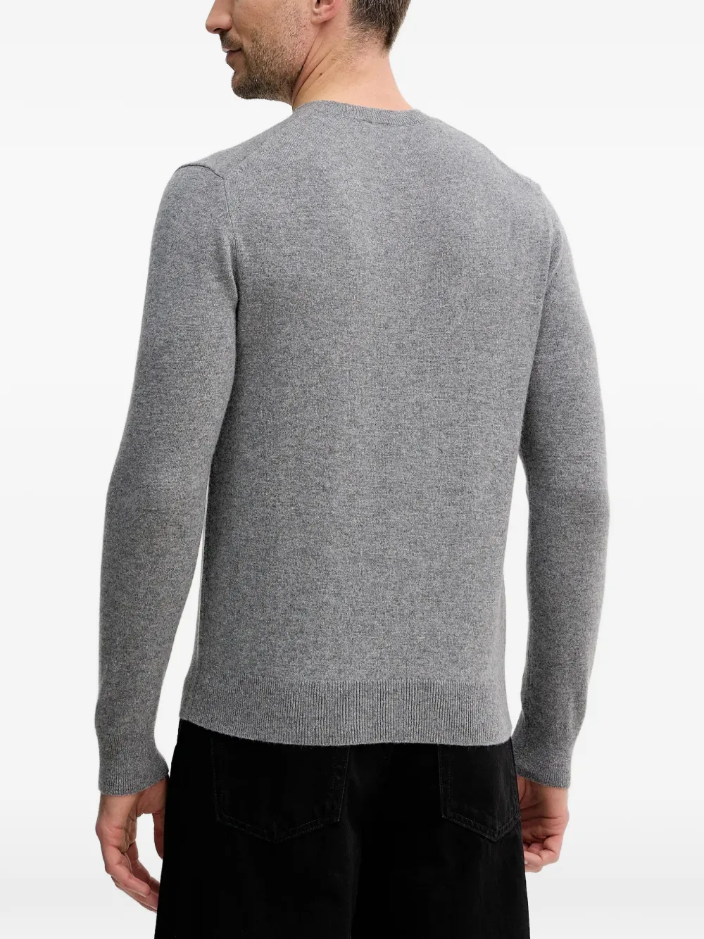 Benetton Geribbelde sweater met ronde hals Grijs