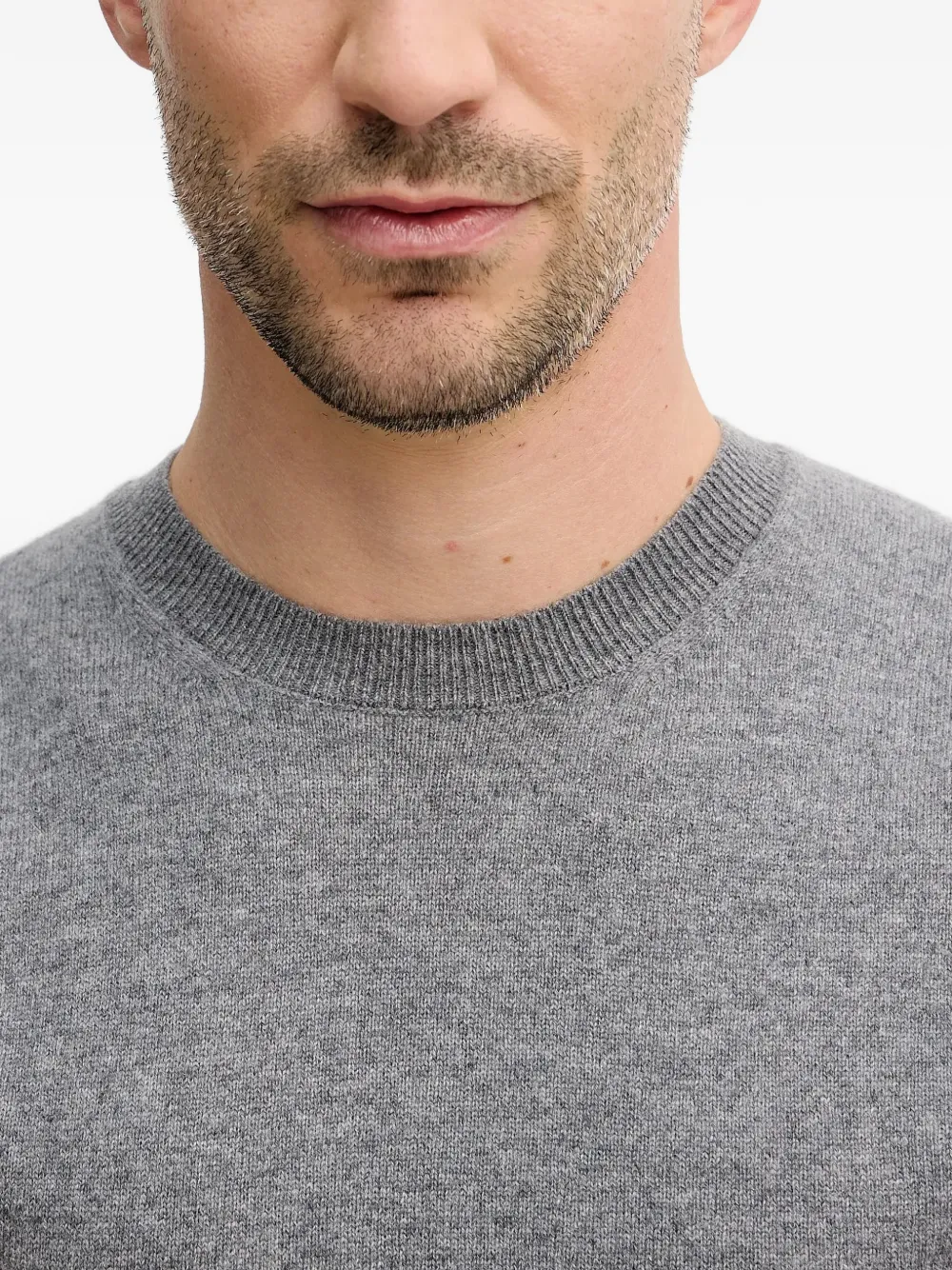 Benetton Geribbelde sweater met ronde hals Grijs