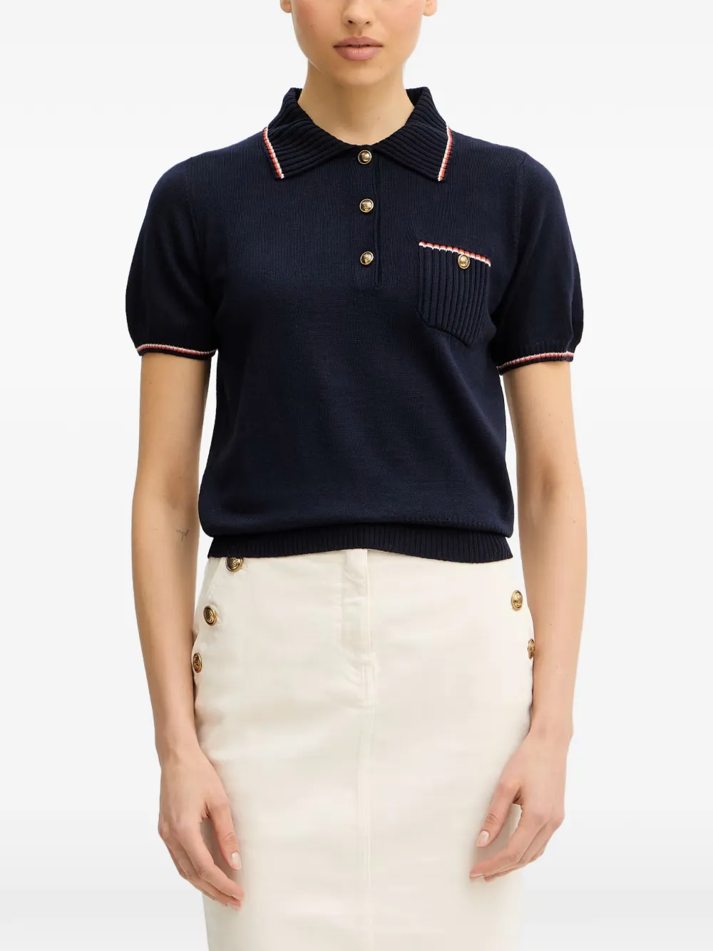 LUISA SPAGNOLI Miconia bon-ton polo shirt - Blu