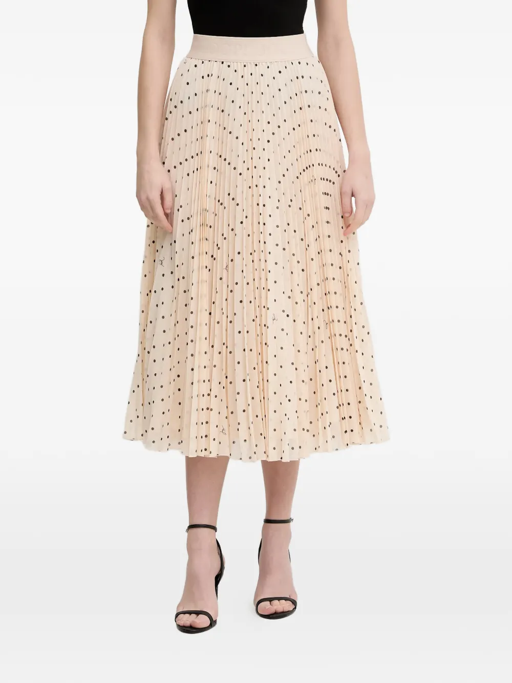 Joop! Salma polka-dot pleated midi skirt - Toni neutri