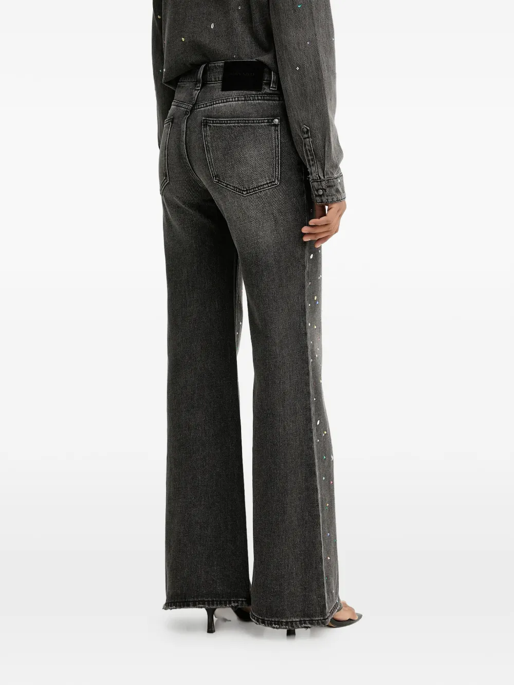  Miss Sixty Embellished Flared Jeans - Black 