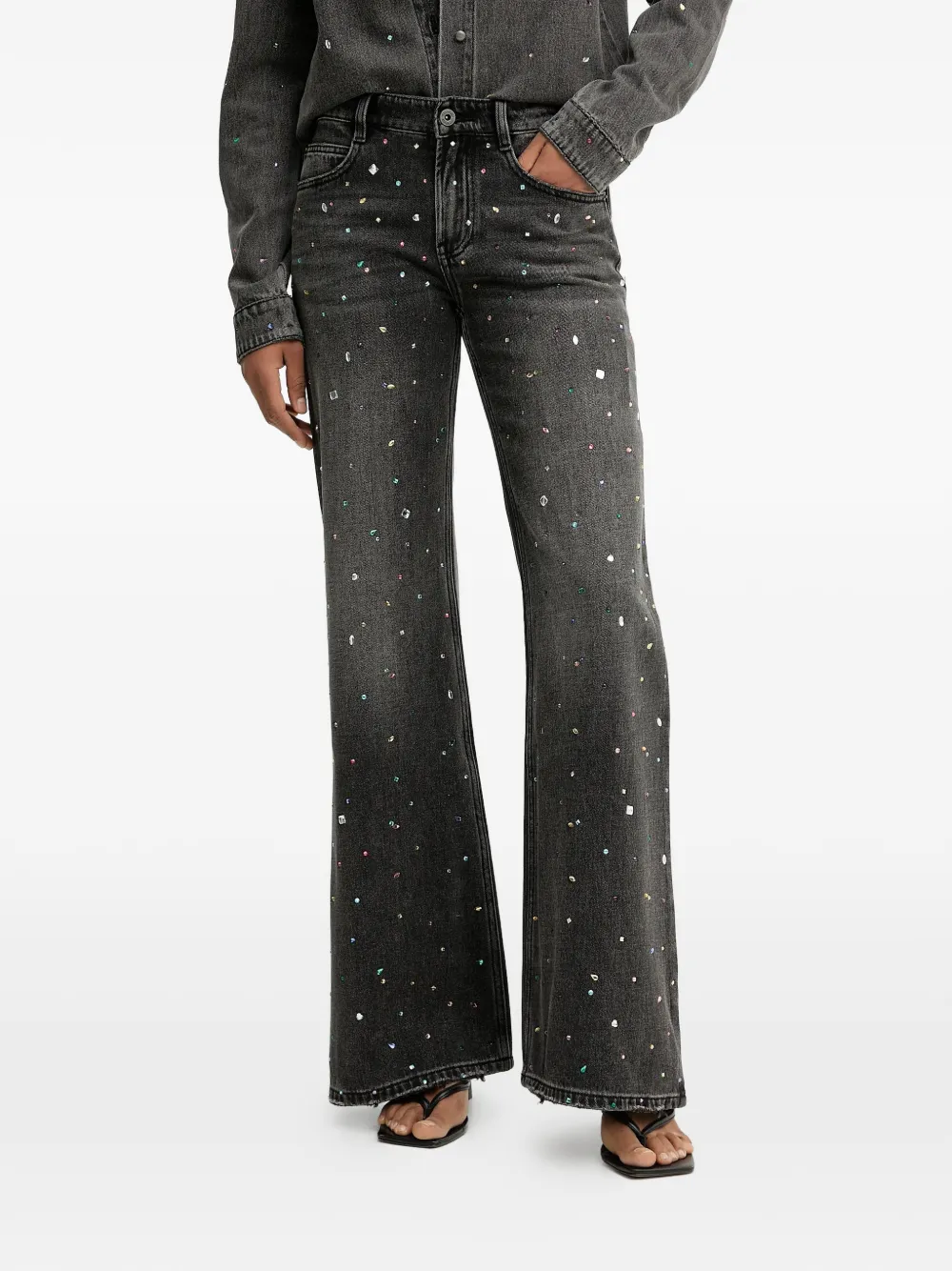 Miss Sixty embellished flared jeans - Nero