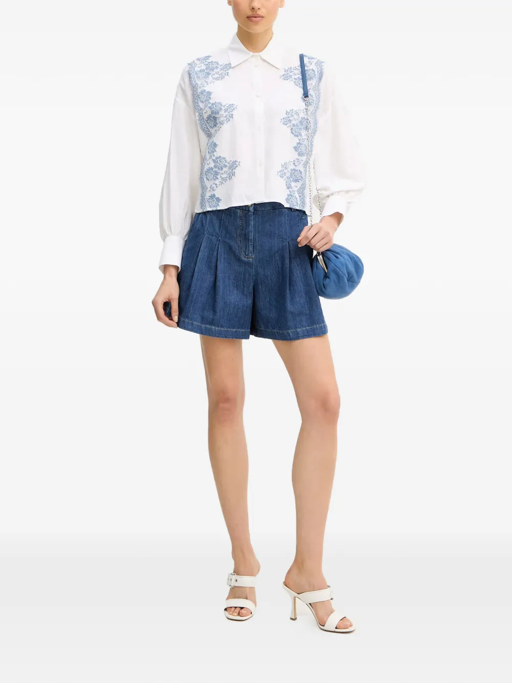  Luisa Spagnoli Culottes Vaqueros Altana - Azul 