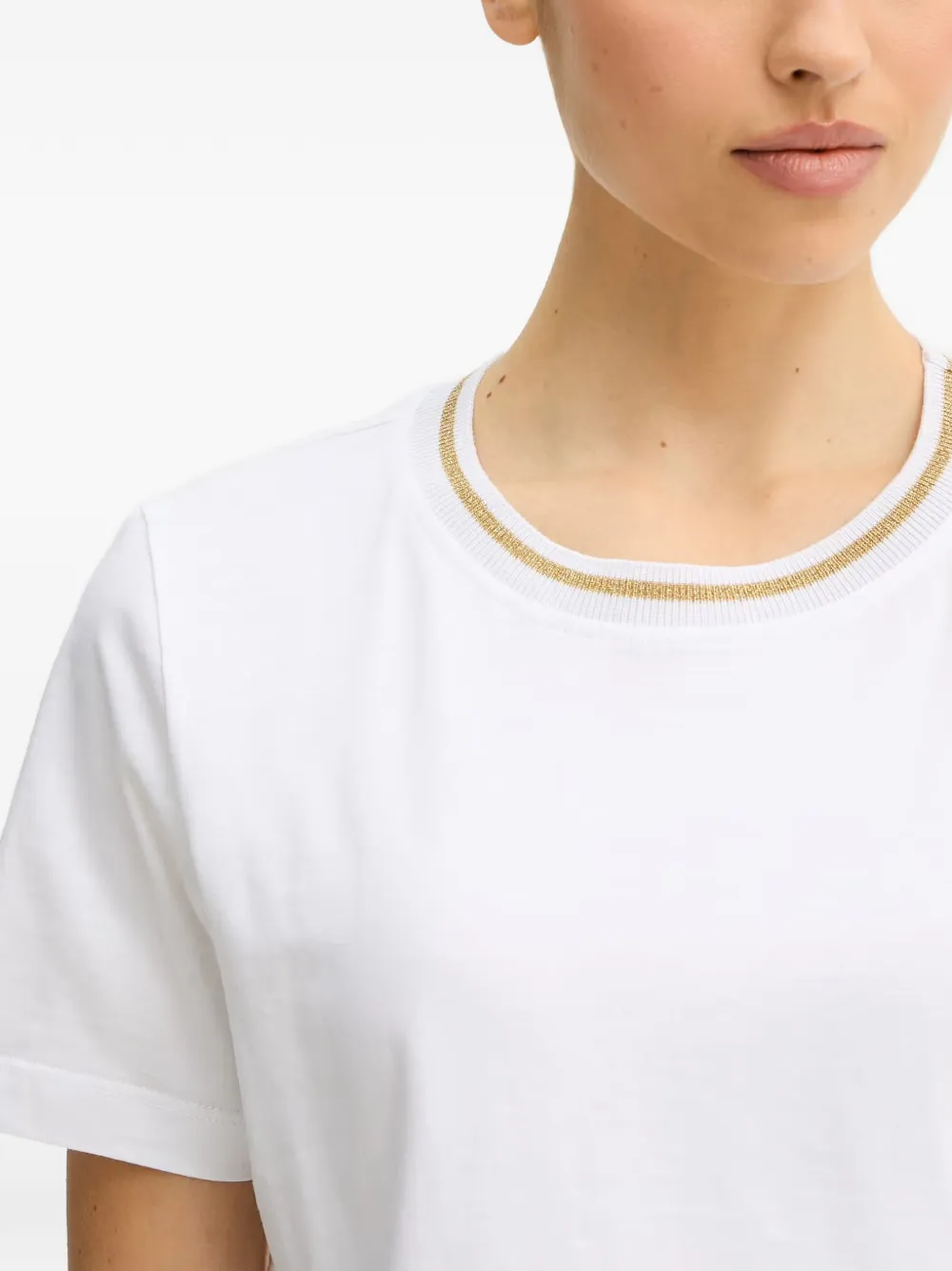 LUISA SPAGNOLI Balearica T-shirt met lurex-detail Wit