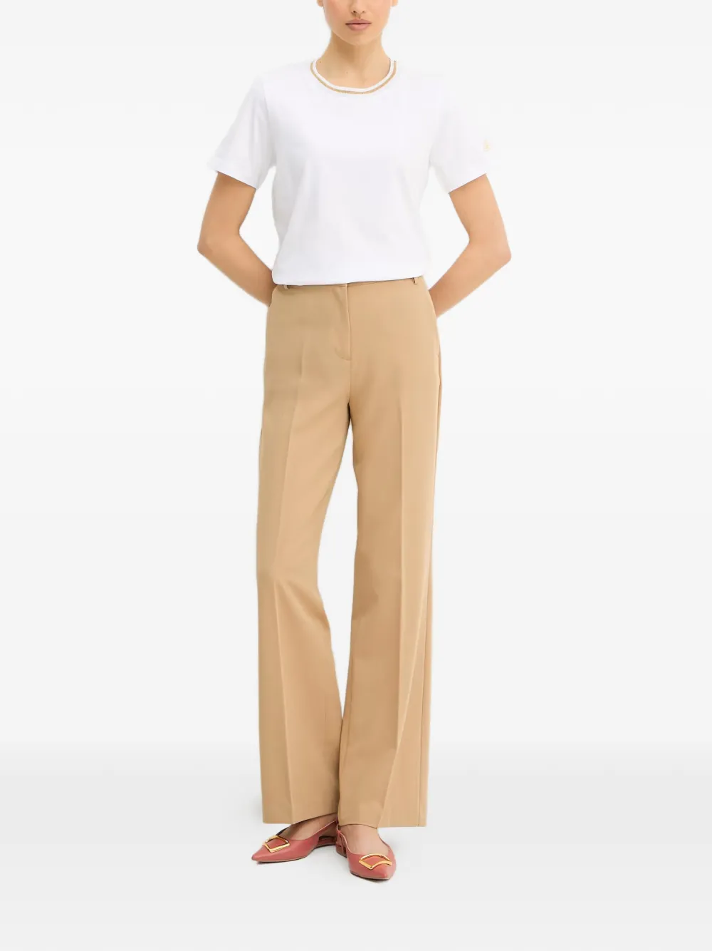 LUISA SPAGNOLI Balearica T-shirt met lurex-detail Wit
