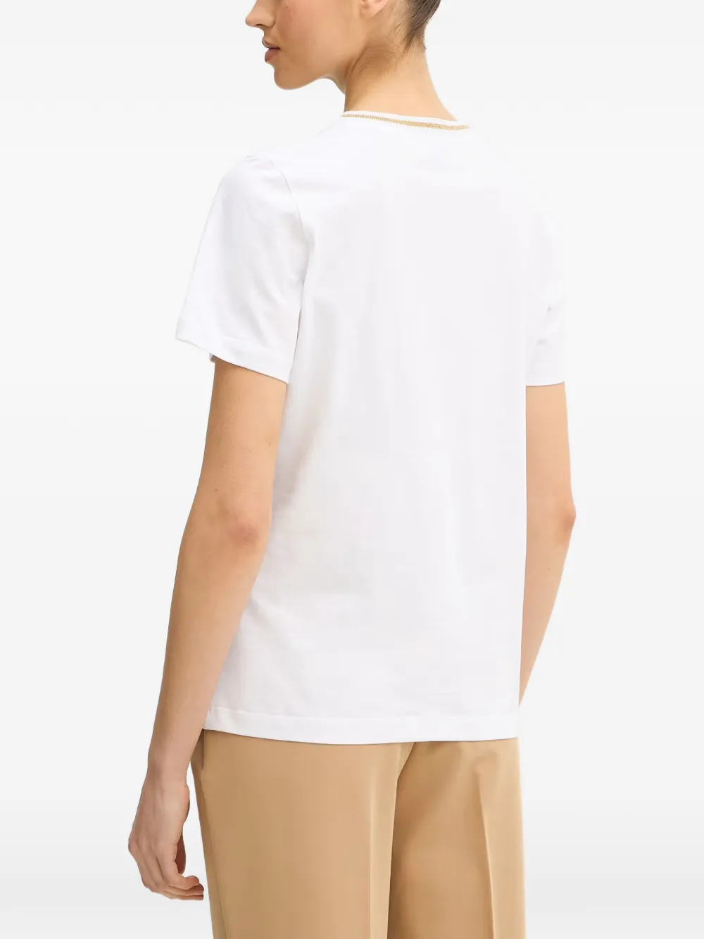 LUISA SPAGNOLI Balearica T-shirt met lurex-detail Wit