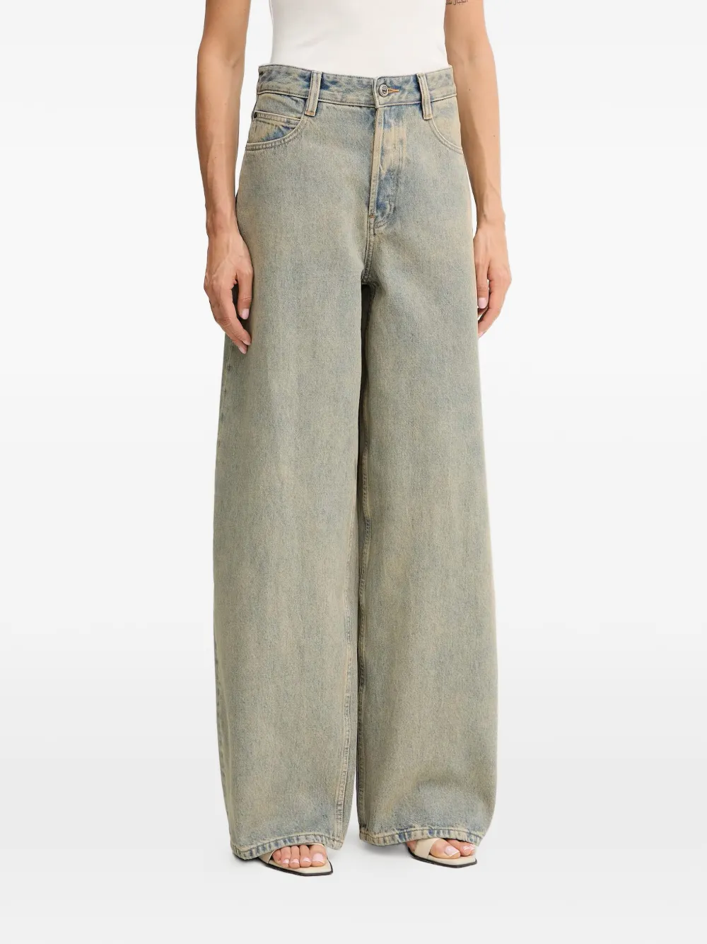 Miss Sixty Wide-leg Button-fly Denim Jeans In Blue