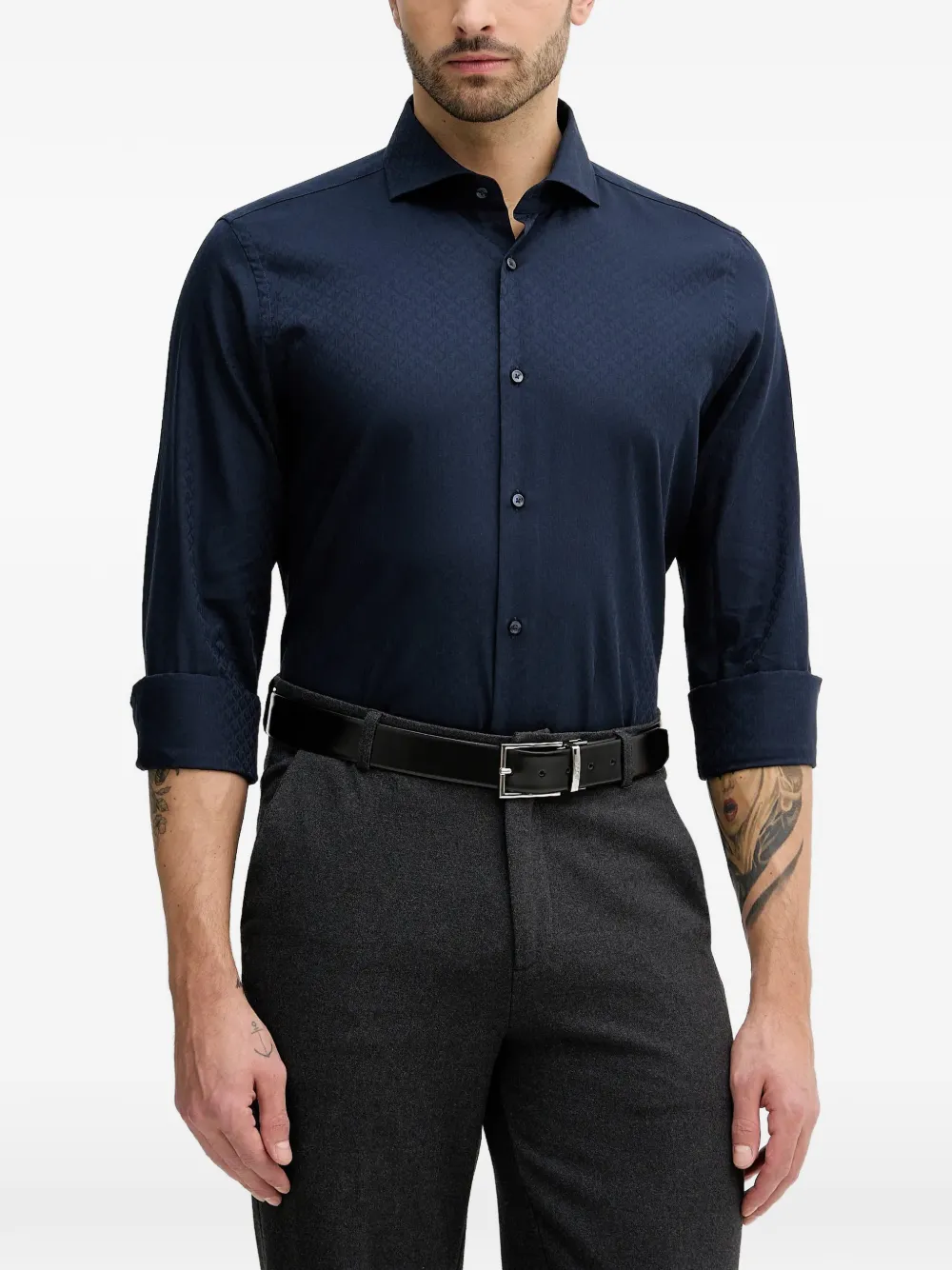 Joop! Camisa com padronagem e abotoamento | Azul | Image 1
