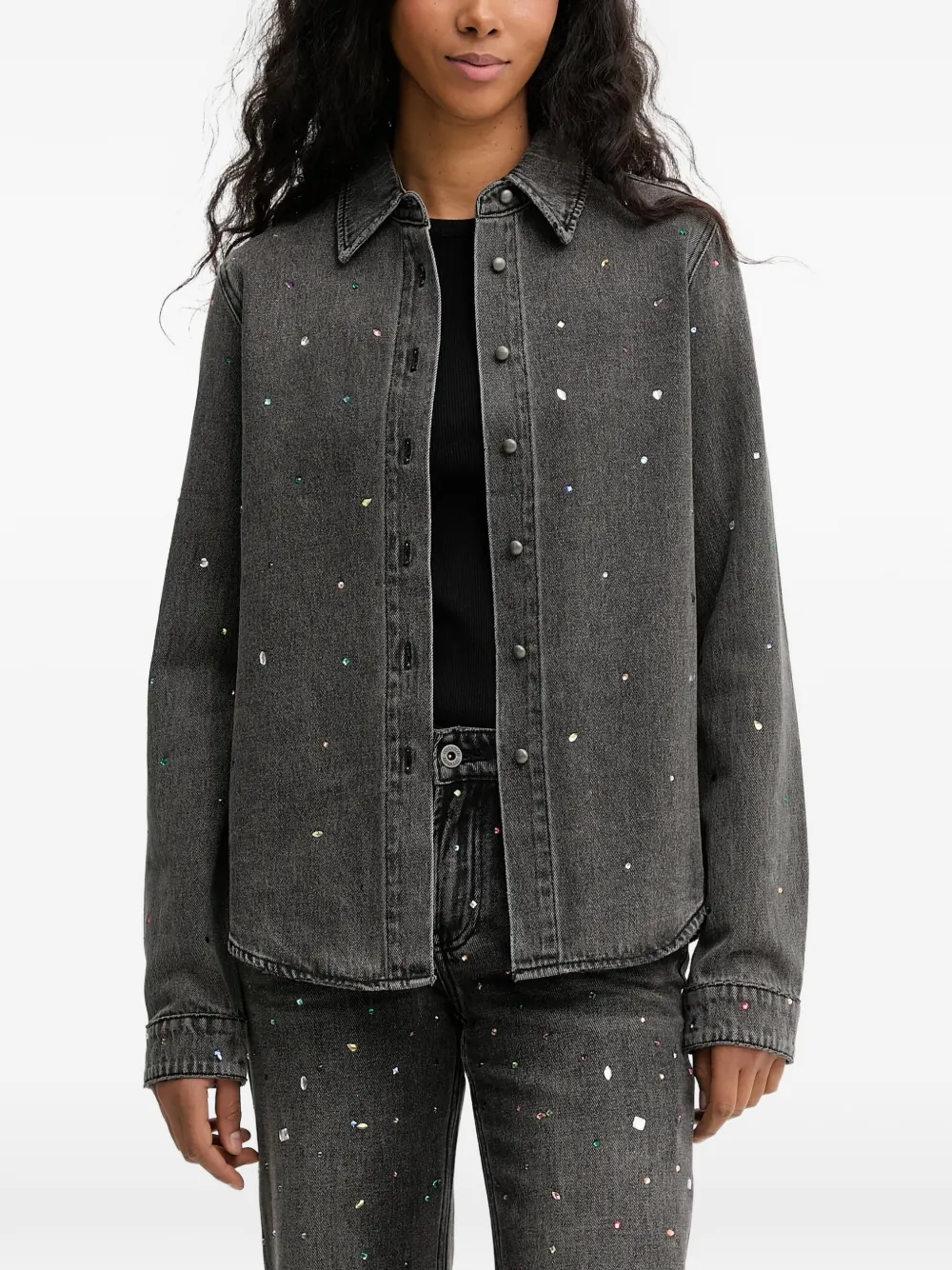 Miss Sixty embellished shirt - Grigio