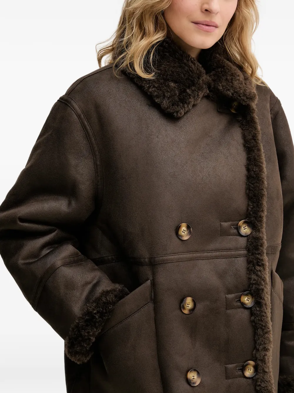 Button Double-Breasted Coat