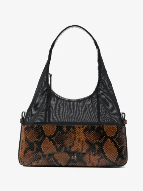 IRO sac cabas en résille effet peau de serpent