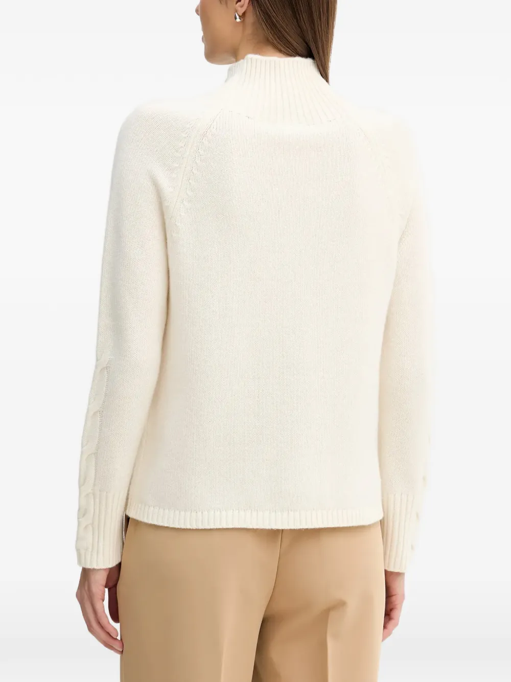  Benetton Cable-knit Roll-neck Sweater - Neutrals 