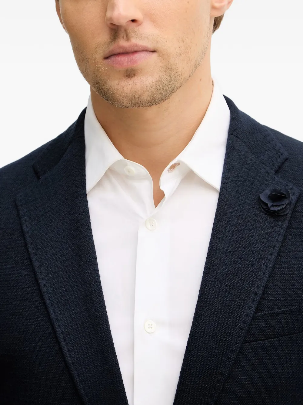 Joop! Boutonnière blazer met enkele rij knopen Blauw