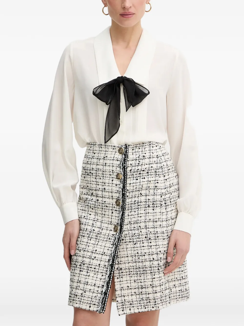 LUISA SPAGNOLI Balda crêpe de chine shirt - Toni neutri