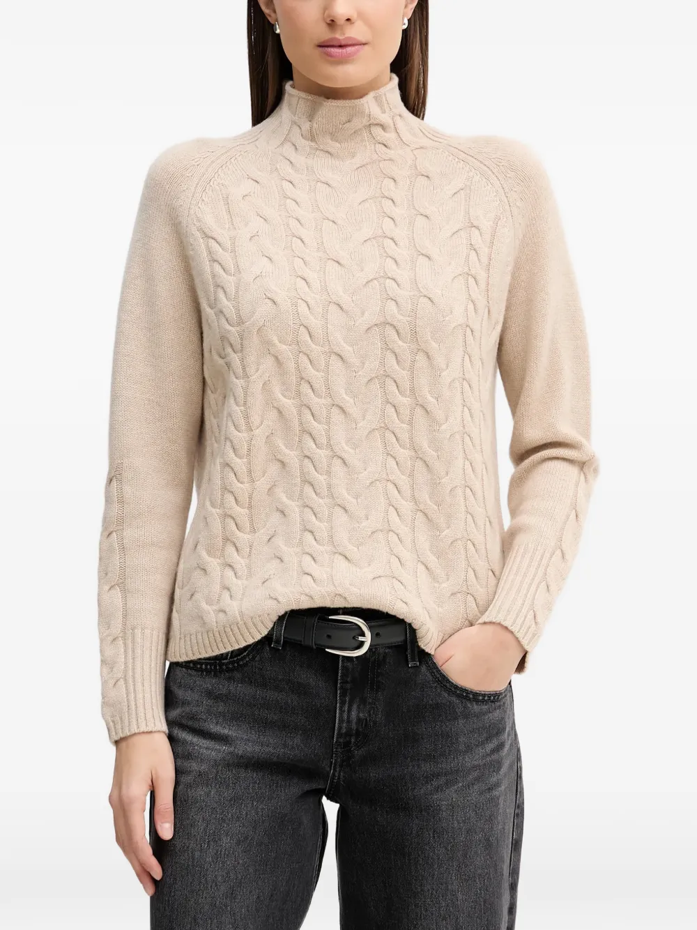 Benetton cable-knit high-neck sweater - Toni neutri