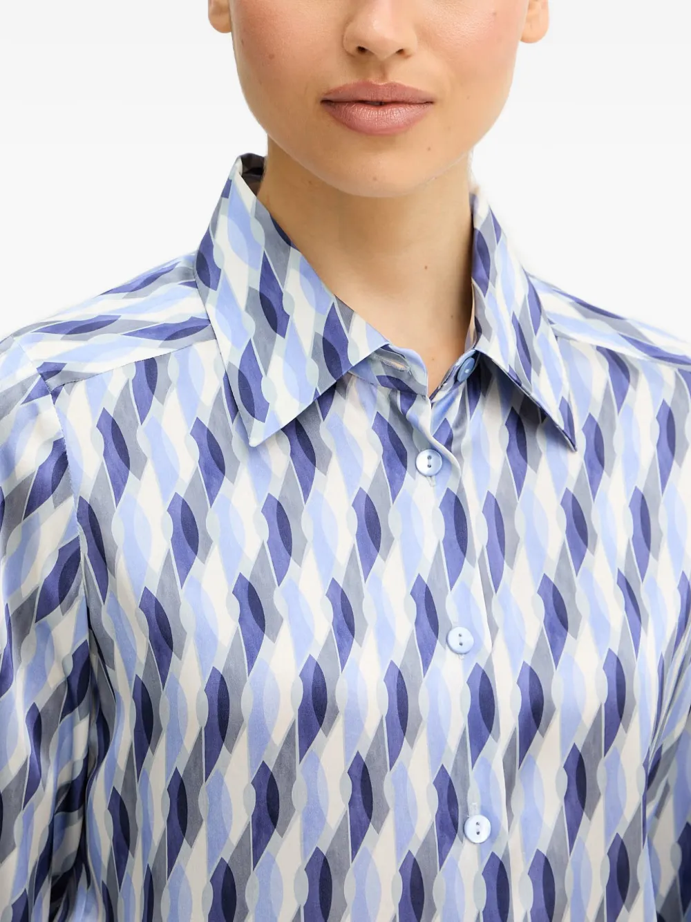 LUISA SPAGNOLI Belpasso zijden blouse Blauw