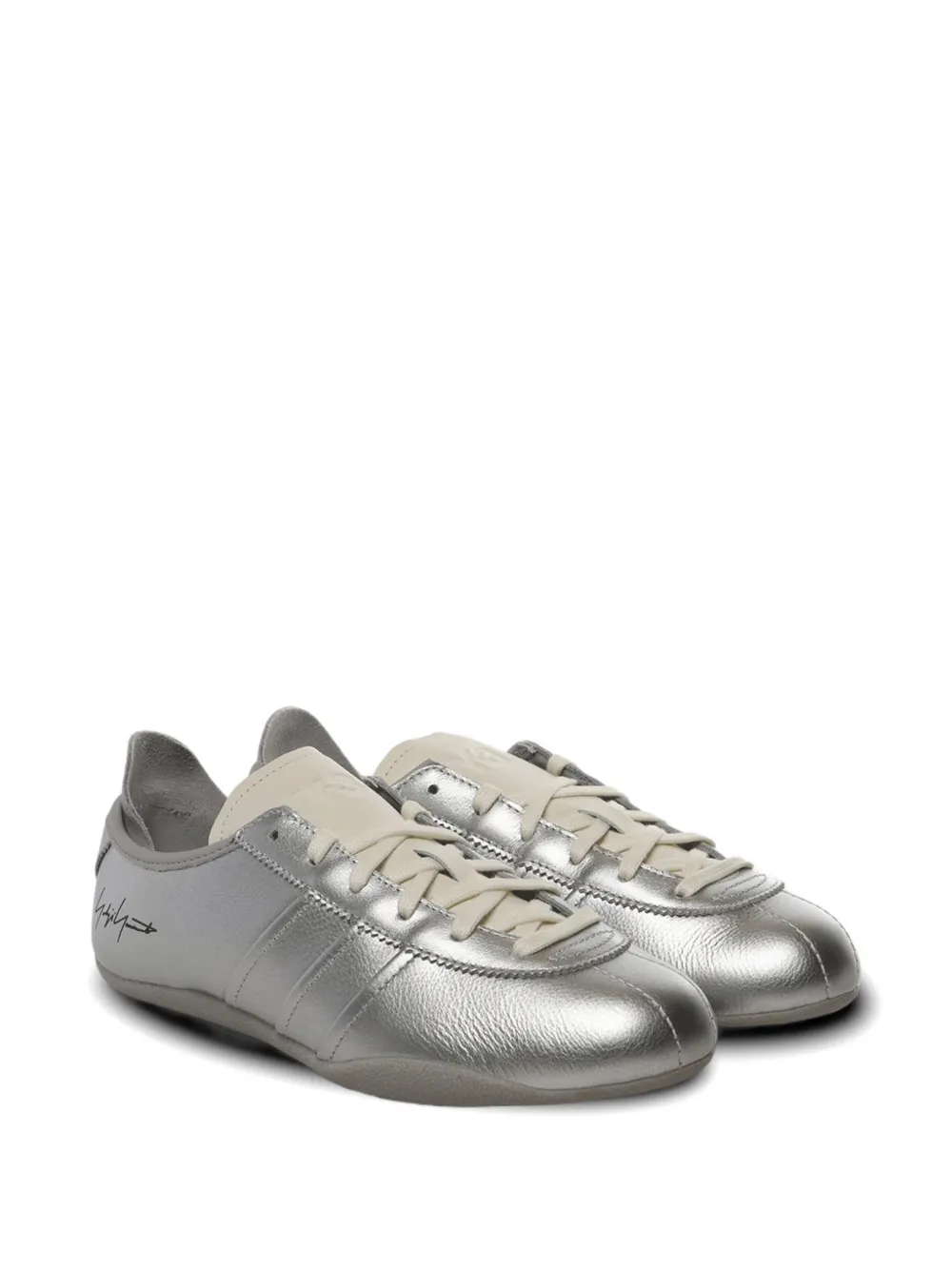Y-3 Tokyo signature stripe leather sneakers Zilver