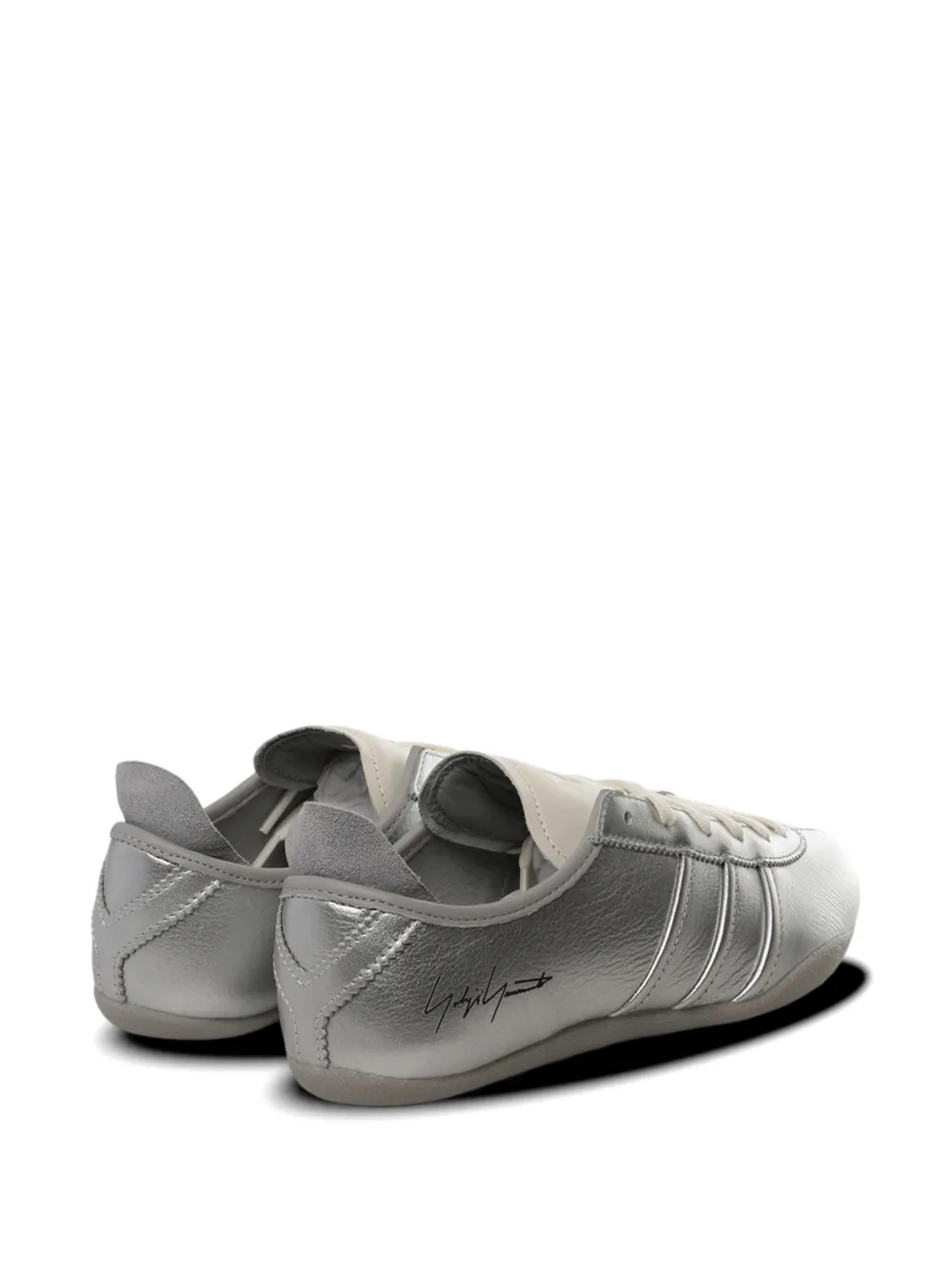 Y-3 Tokyo signature stripe leather sneakers Zilver
