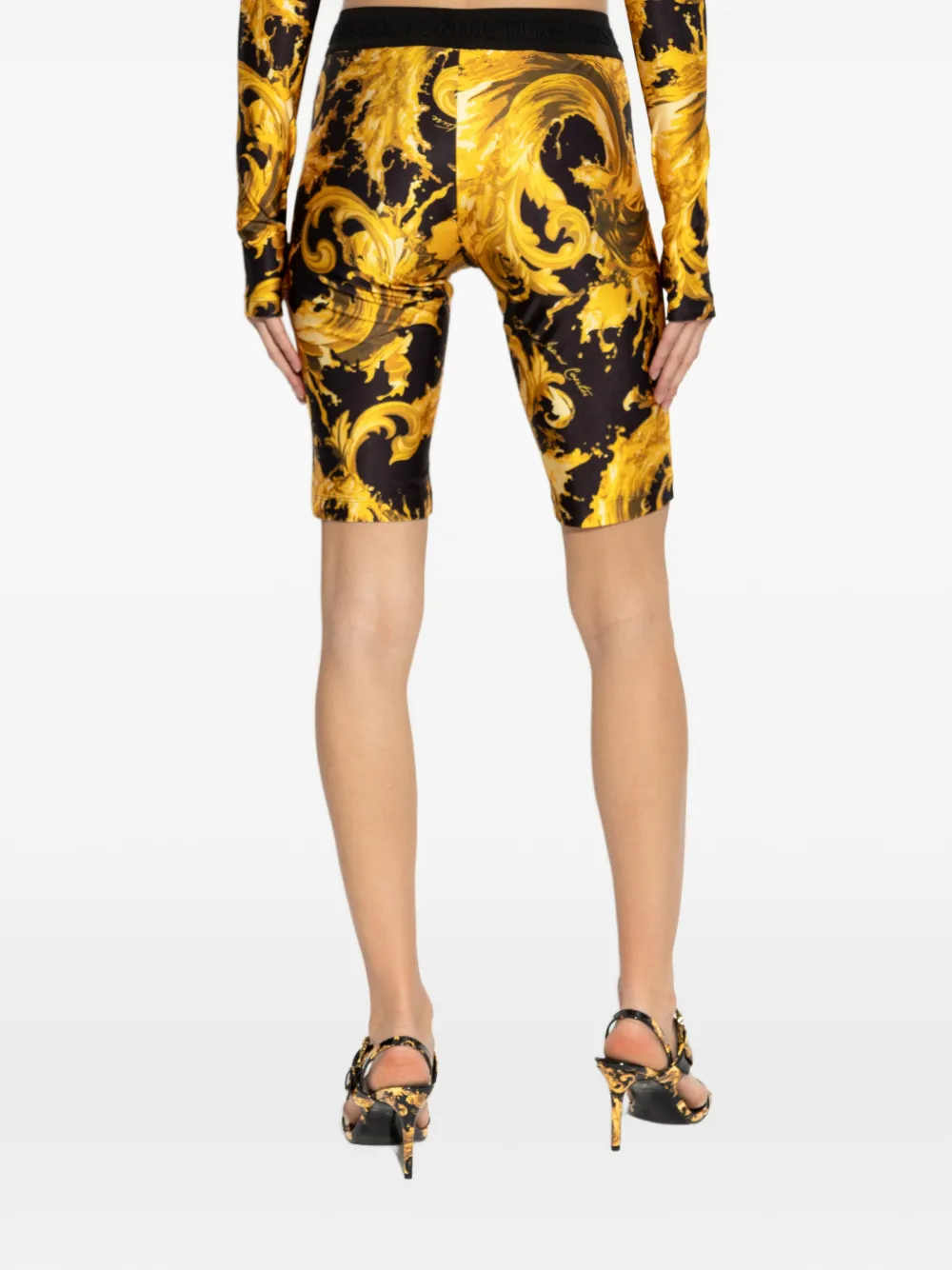 Versace Jeans Couture Legging shorts met barokprint Goud