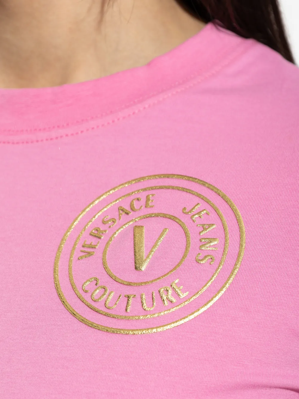 Versace Jeans Couture Jurk met logoprint Roze