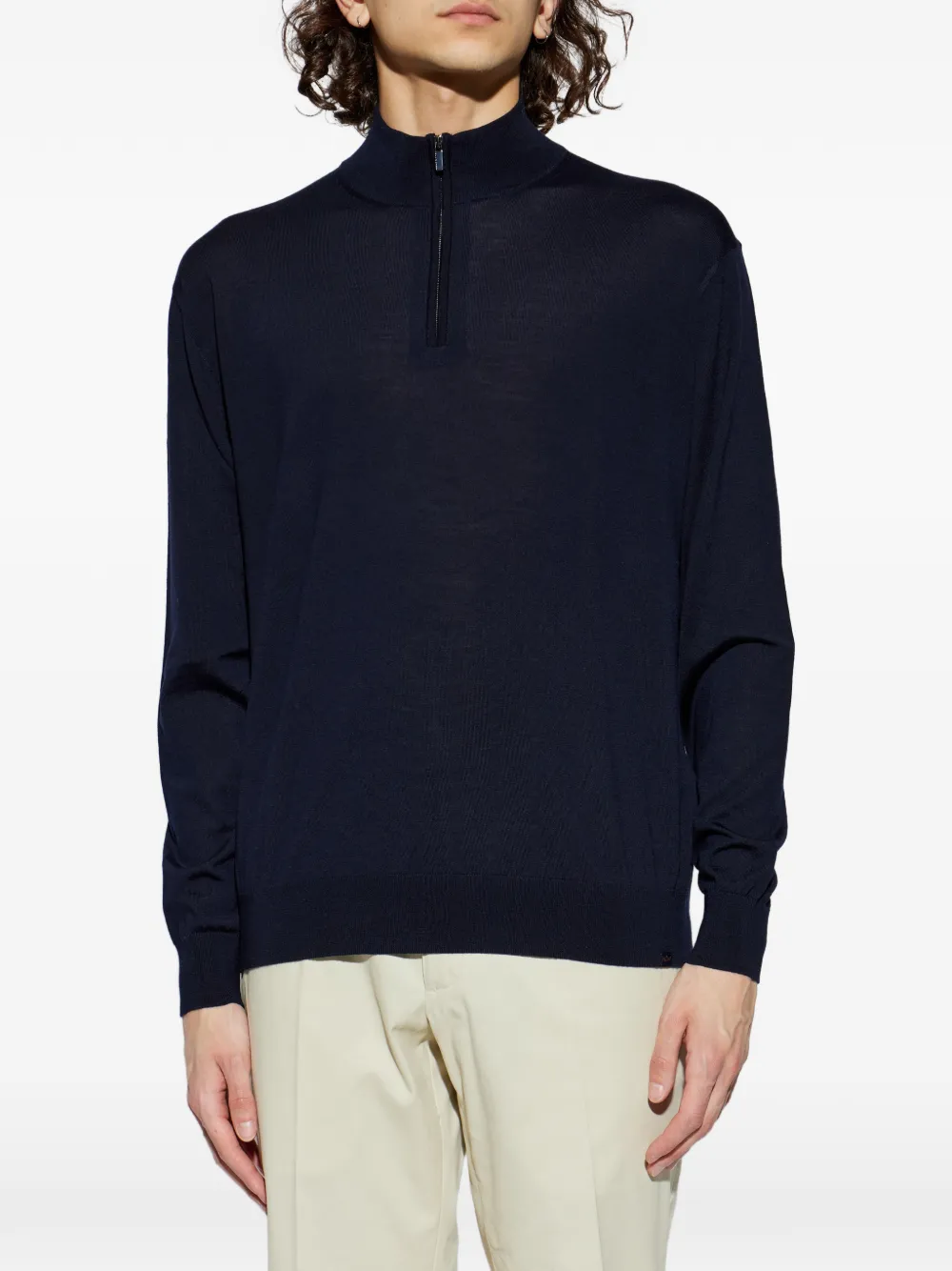 Paul & Shark Trui met halve rits Blauw