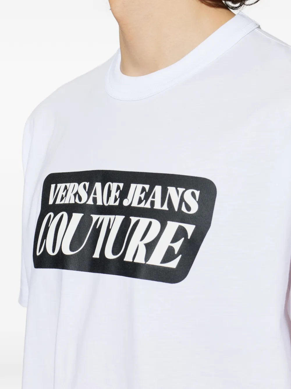 Versace Jeans Couture Katoenen T-shirt met logo Wit