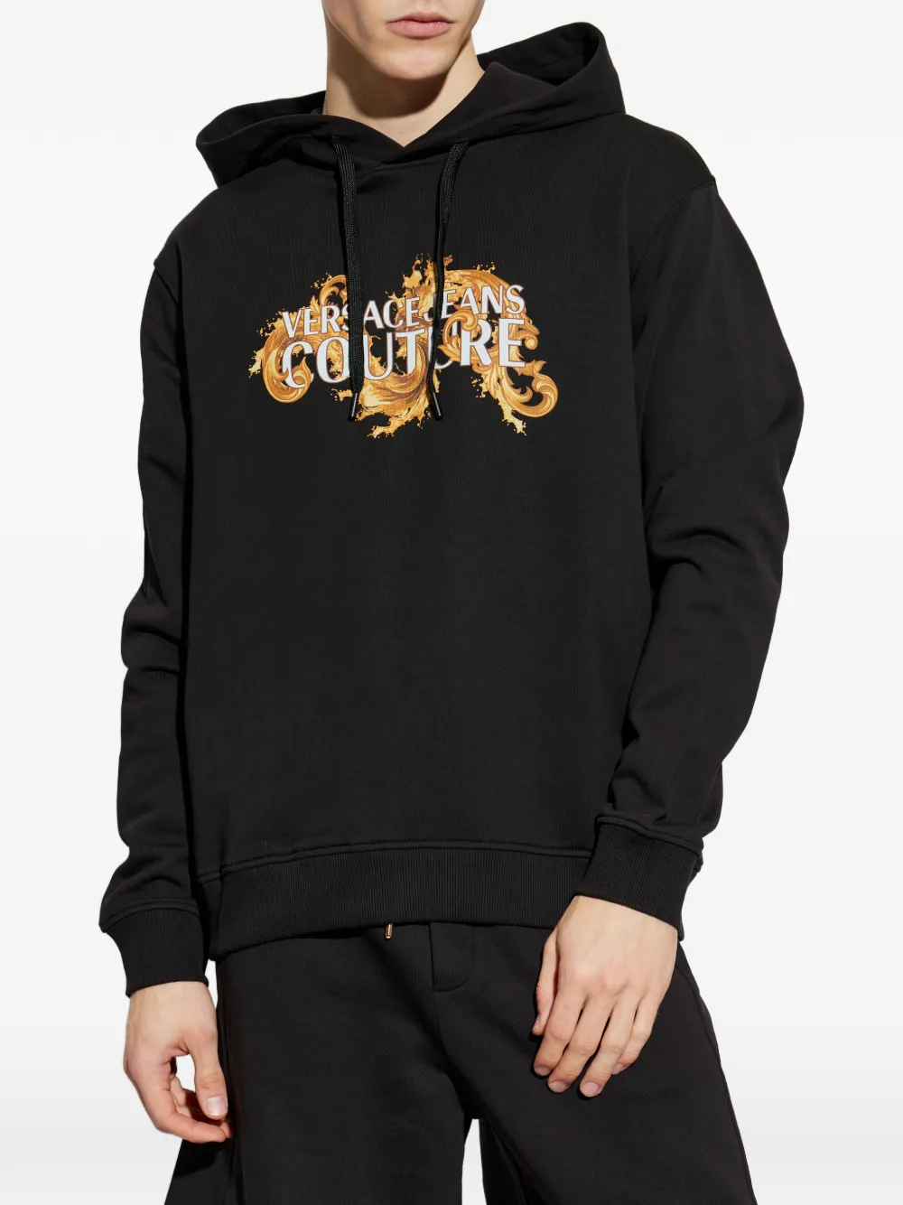 Versace Jeans Couture Hoodie met print Zwart