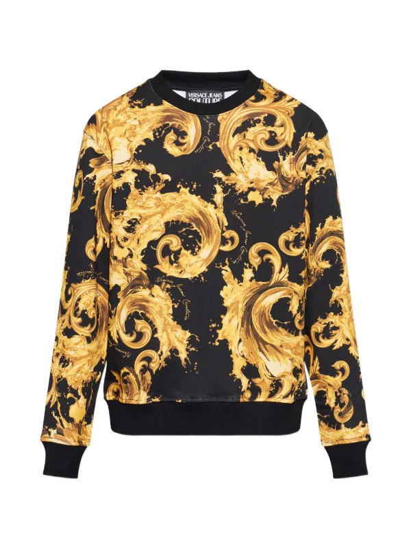 Versace Jeans Couture バロックプリント スウェットシャツ | ブラック 
