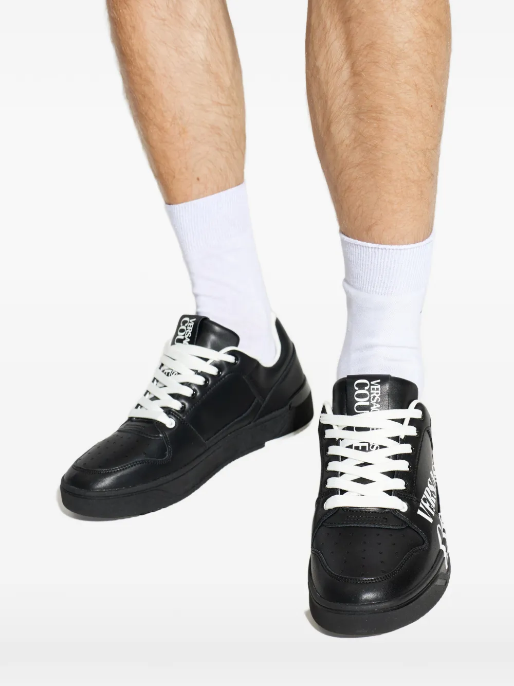 Versace Jeans Couture Sneakers met logoprint Zwart