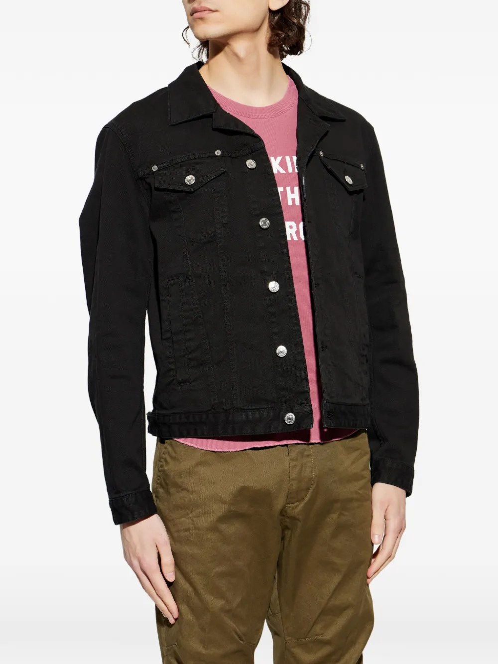  Dsquared2 Buttoned Cotton Jacket - Black 