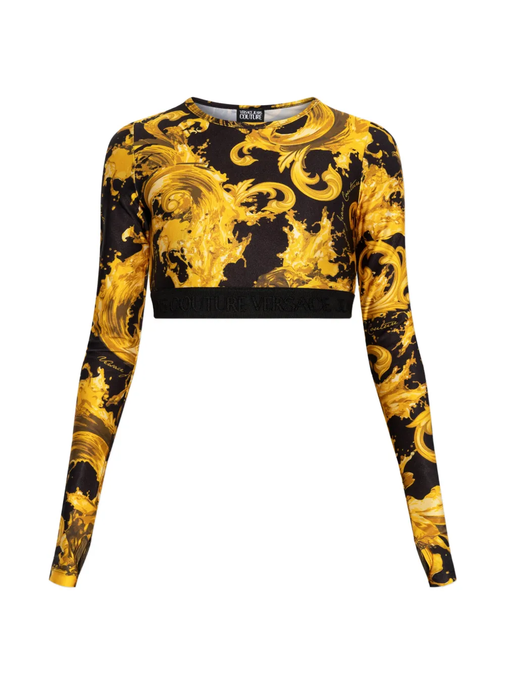 Versace Jeans Couture long-sleeves pattern top - Giallo