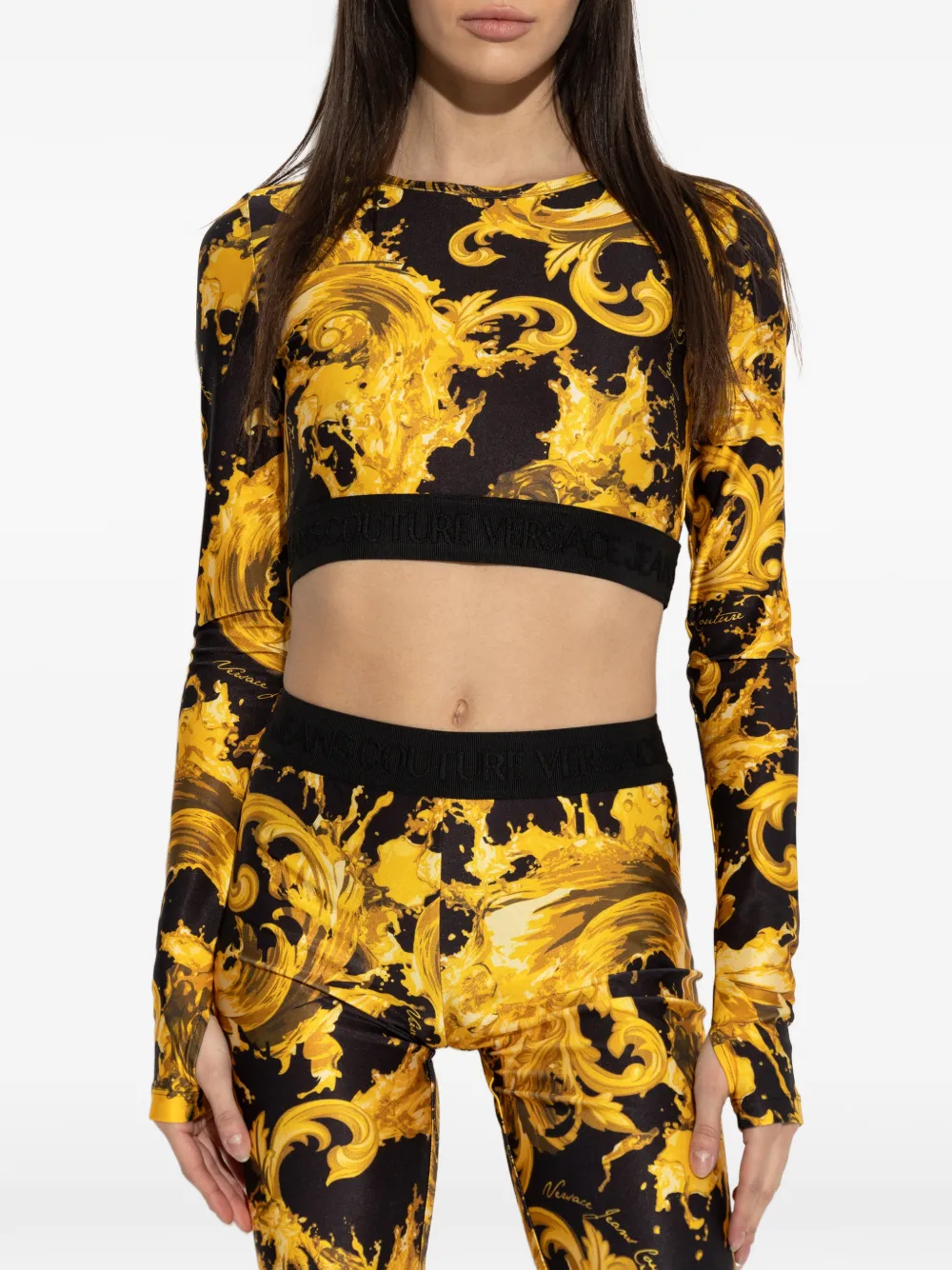  Versace Jeans Couture Long-sleeves Pattern Top - Yellow 