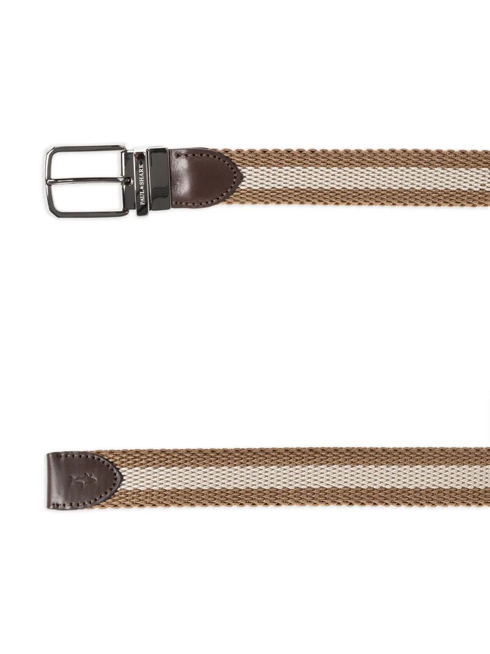 Paul & Shark Gestreepte geweven riem Beige