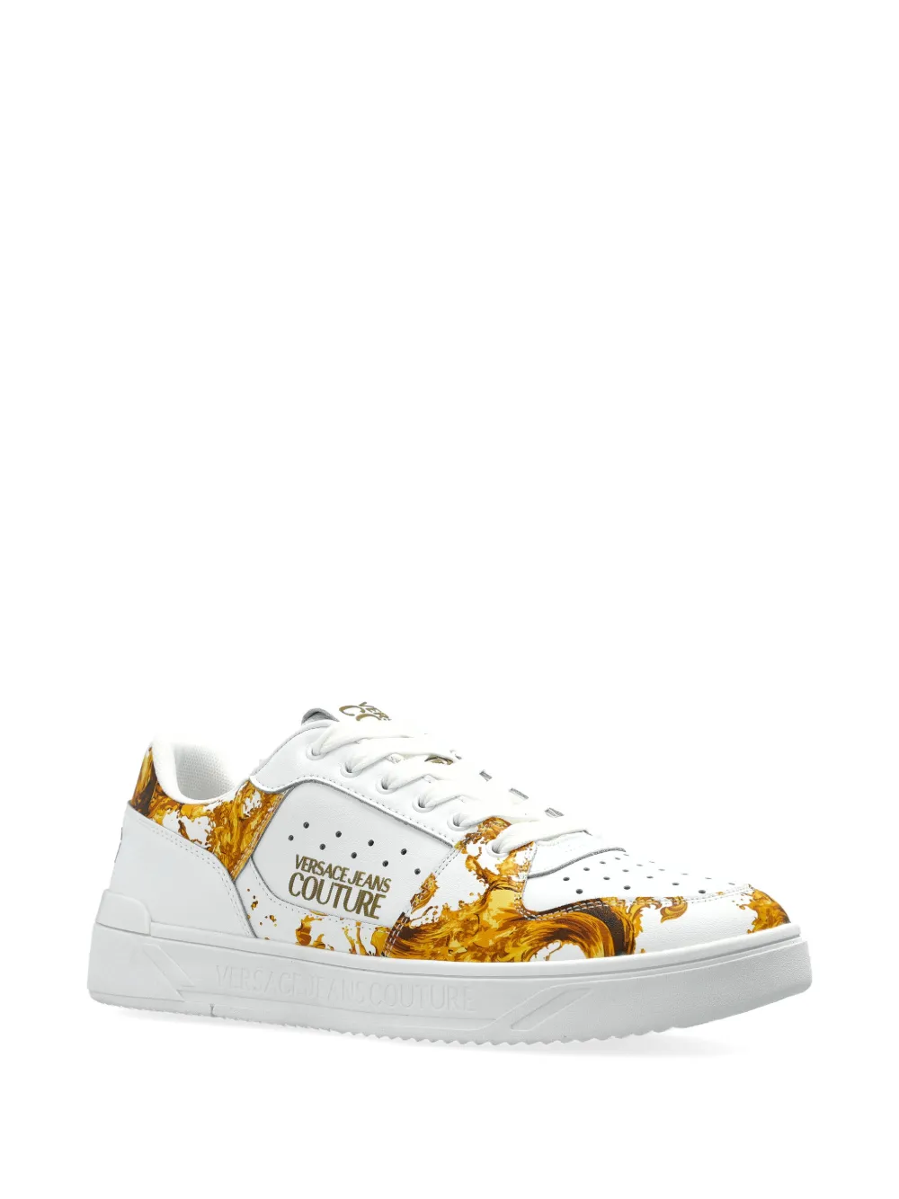 Versace Jeans Couture Leren sneakers met print Wit