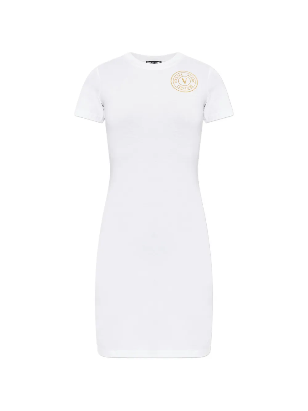 Versace Jeans Couture short-sleeve logo dress - Bianco