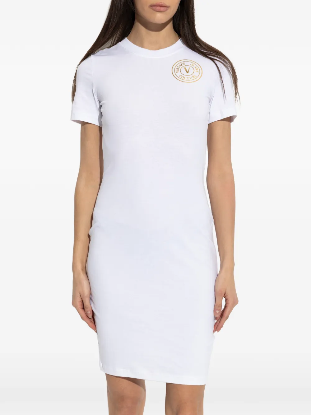 Versace Jeans Couture Jurk met korte mouwen Wit