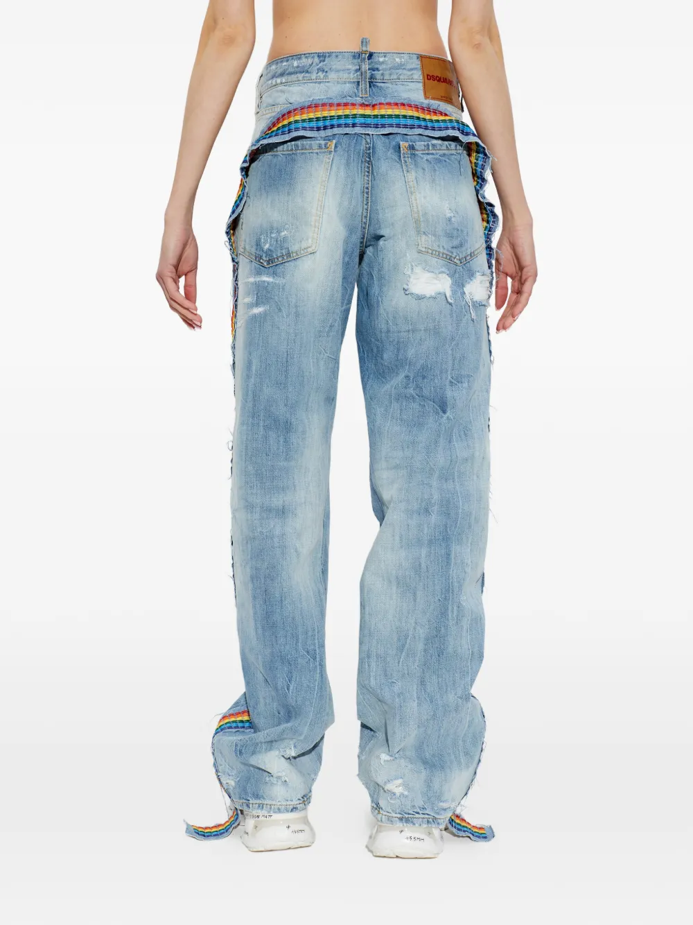 DSQUARED2 Gerafelde regenboogbroek Blauw