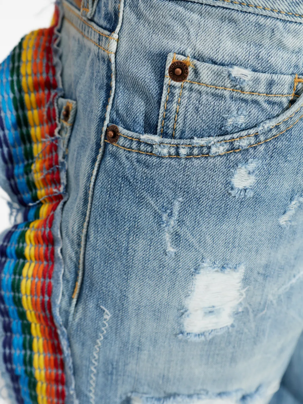 DSQUARED2 Gerafelde regenboogbroek Blauw