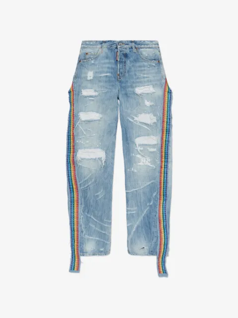 DSQUARED2 pantalones con efecto envejecido