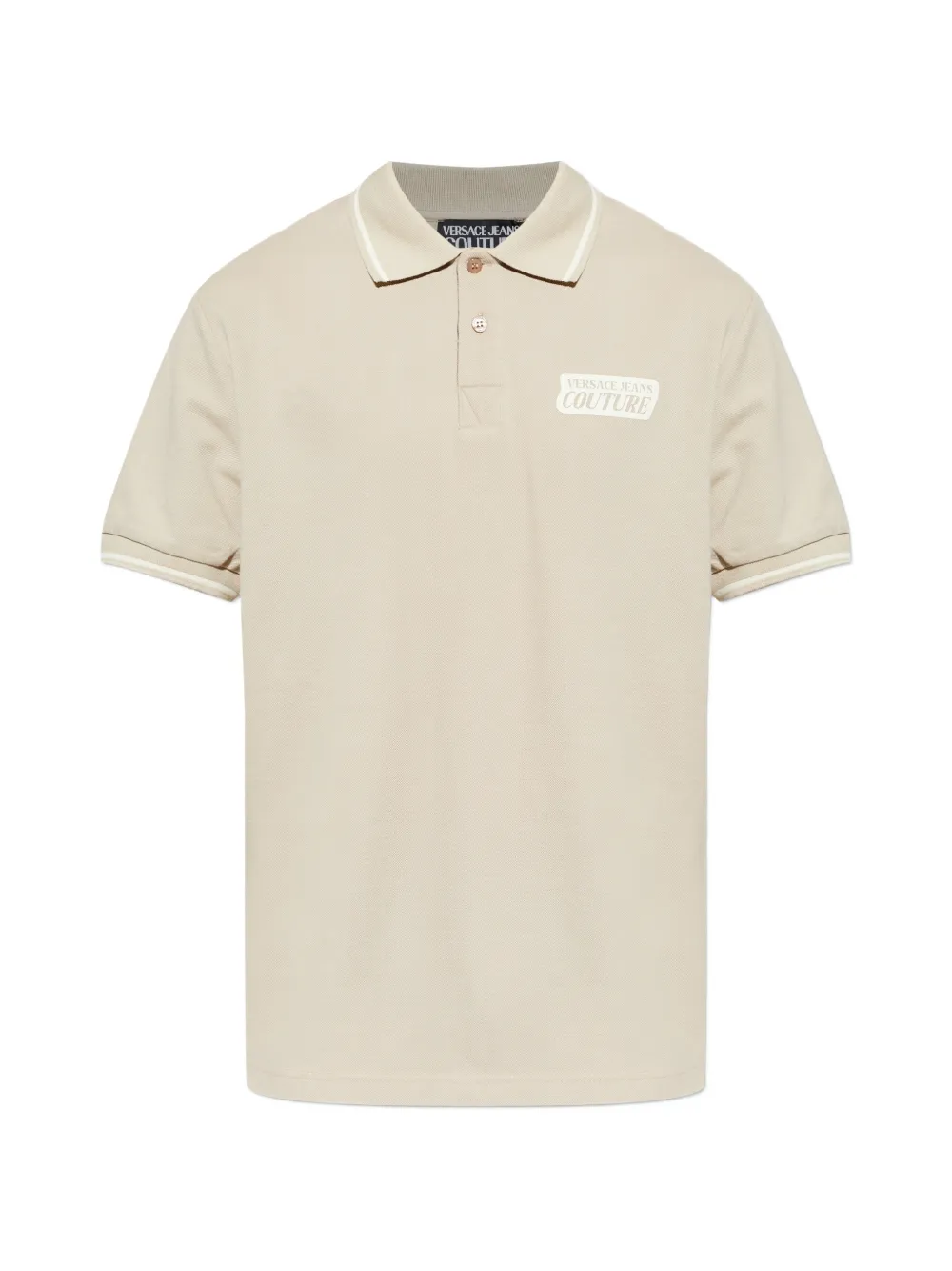 Versace Jeans Couture tipped logo polo shirt - Toni neutri