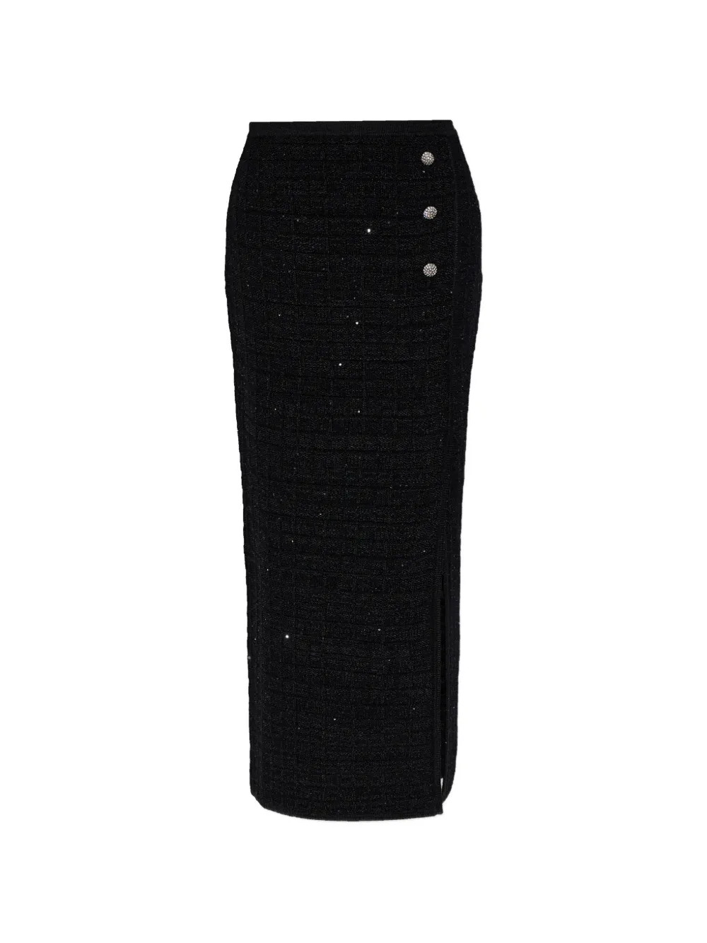 Alessandra Rich sequin-embellished knitted midi skirt - Nero