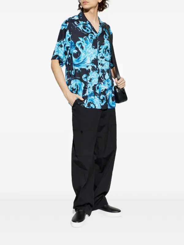 Versace Jeans Couture Camisa Com Estampa Barocco | Azul | FARFETCH BR