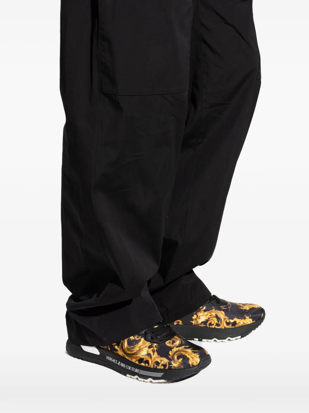 Versace Jeans Couture Sneakers met barokprint Zwart