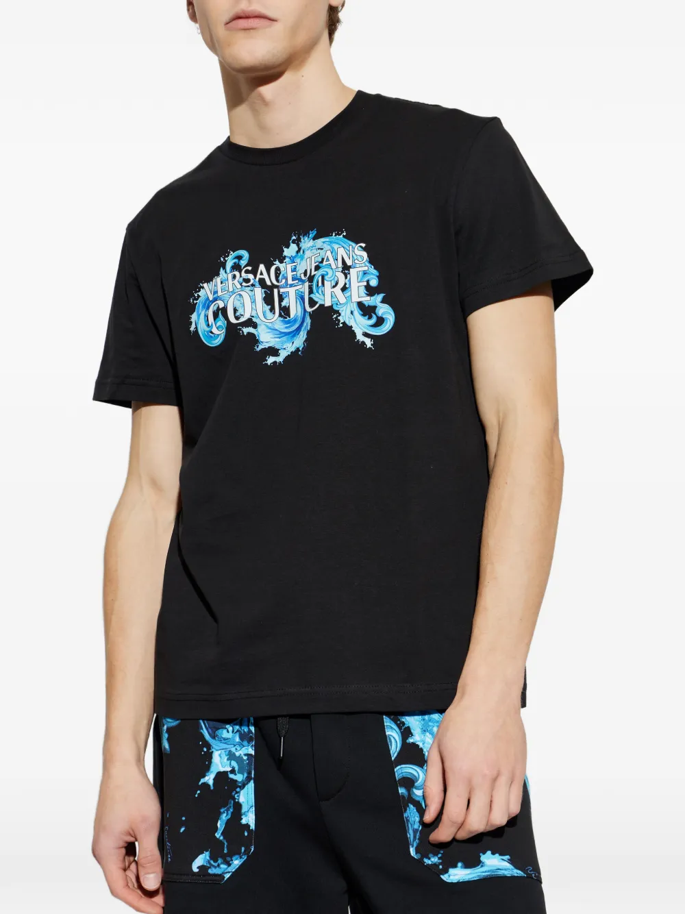 Versace Jeans Couture T-shirt met grafische print Zwart