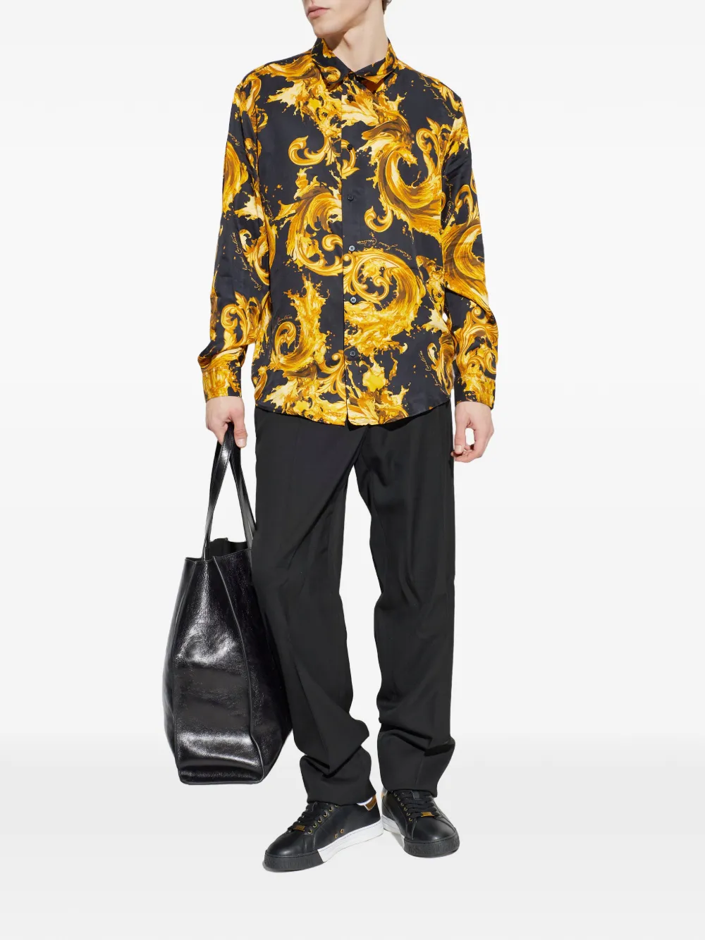 Versace Jeans Couture Sneakers met logoprint Zwart