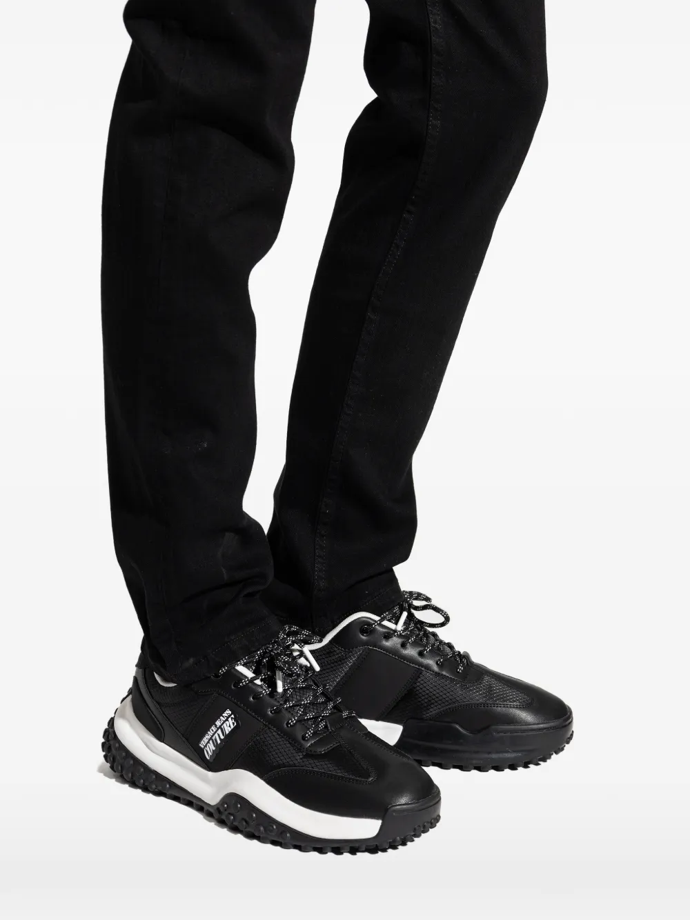 Versace Jeans Couture Sneakers met logoprint Zwart