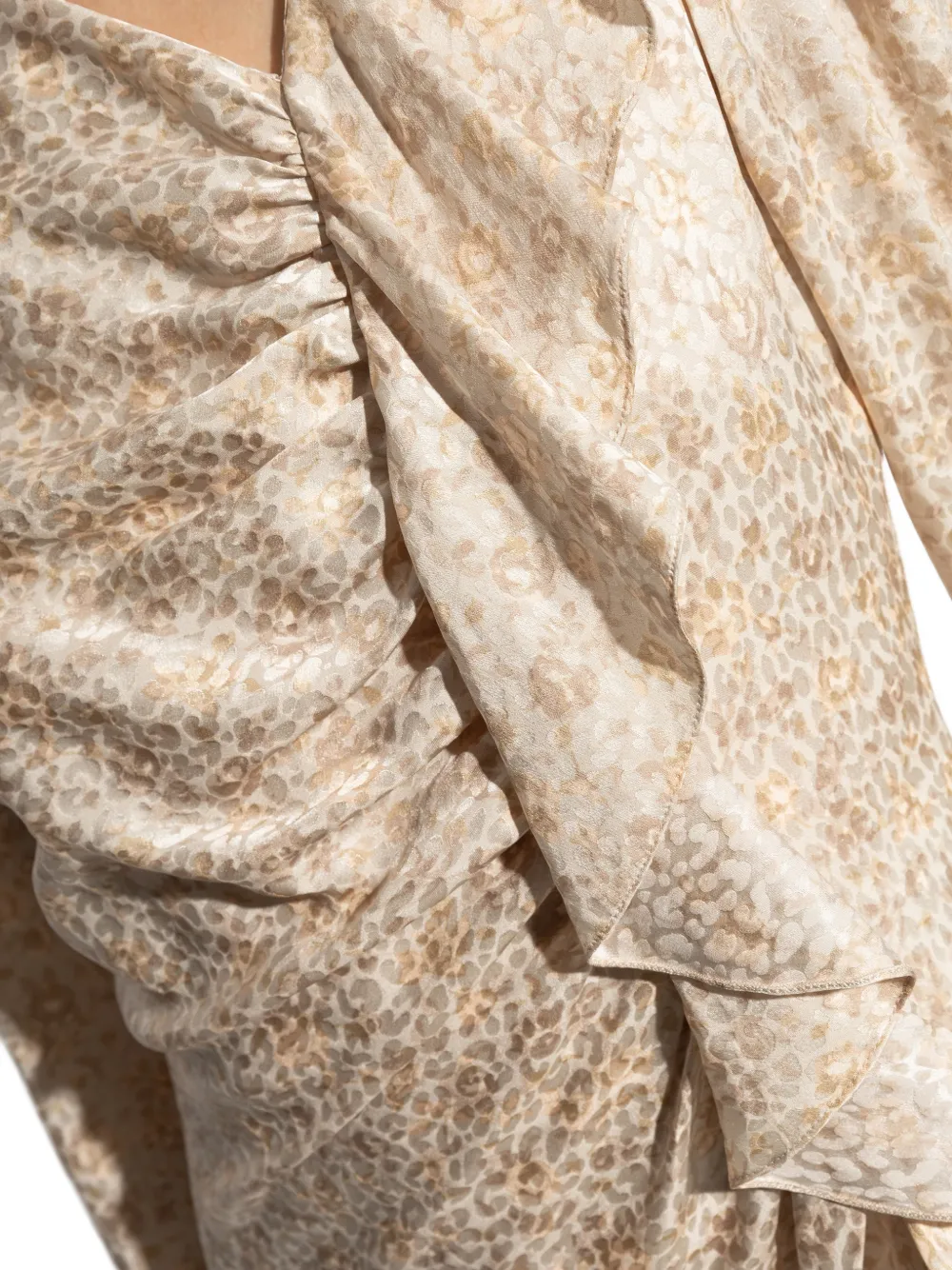 Alessandra Rich Avondjurk met ruches Beige