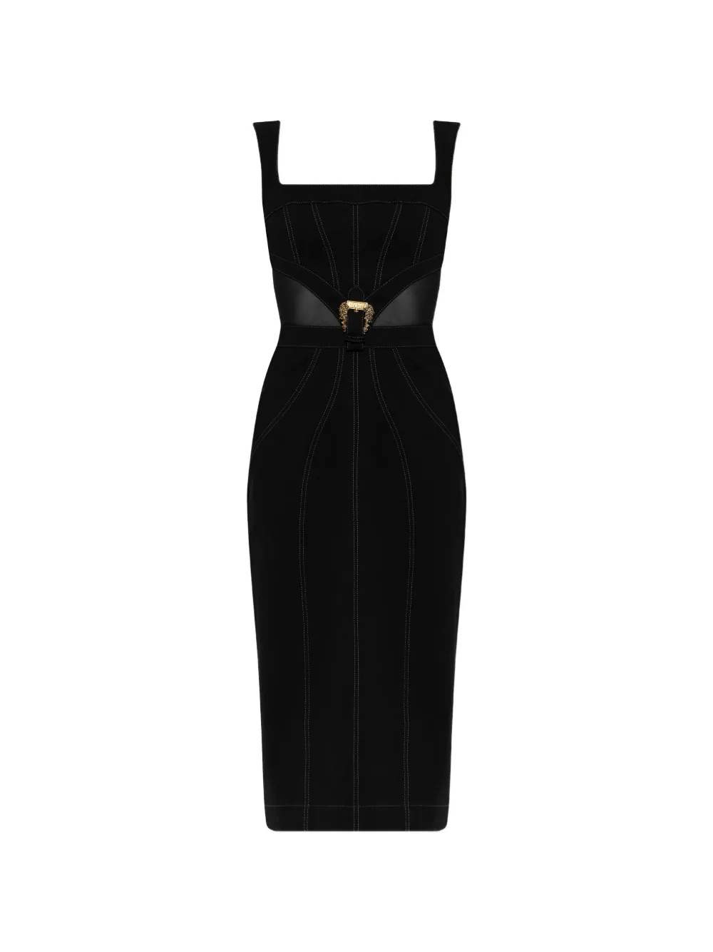 Versace Jeans Couture buckle-detail midi dress - Nero